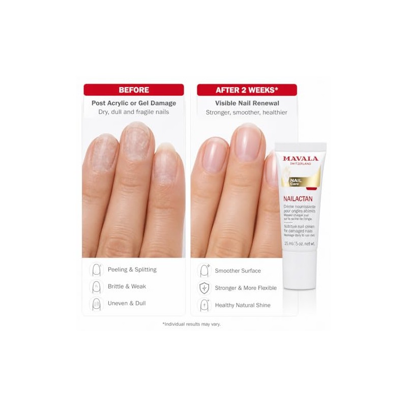 Mavala Nailactan Crema Nutritiva para Uñas Dañadas, 14.2 ml (0.5