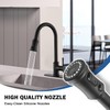 Single Handle High Arc Pull Out Kitchen Faucet,Single Level Stainless