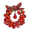 LAXPICOL Broche de Corona de Cristal Rojo Brillante para Ropa,