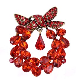 LAXPICOL Broche de Corona de Cristal Rojo Brillante para Ropa, Mujeres y Niñas, Regalo Dorado