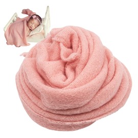 Newborn Wraps for Photography, Stretch Baby Wrap Photo Prop Soft Fuzzy Infant Boys Girls Photoshoot Posing Accessories (Blush Pink)