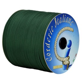 Paracord 550 Type III Basic Dark Green 4 mm - 10 m Core 7 Strands 100% Made in Italy 006079118 Corderie Italiane