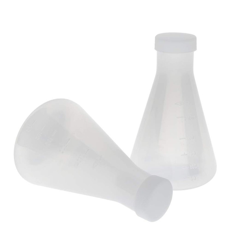 Nvanvmm Laboratory Graduated Plastic Conical Flask, Measurable, Thick Wall, Two