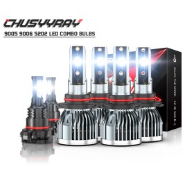 CHUSYYRAY For Jeep Grand Cherokee 2011 2012 2013 6K LED Headlight + Fog Light Bulbs Kit
