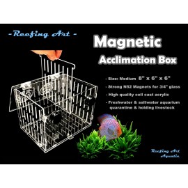 Reefing Art Magnetic Acclimation Breeder Box Anemone Coral Net for 1/2" glass - 8" x 6" x 6"