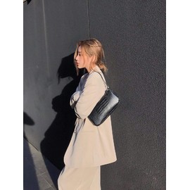 Barabum Retro Classic Clutch Shoulder Tote HandBag with Zipper Closure for Women (2-Black)