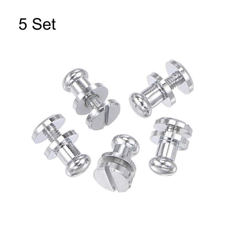 sourcing map 5 Set 6mm Solid Brass Round Head Stud