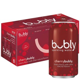 bubly Sparkling Water, Cherry, 12 ounce Cans (Pack of 8)