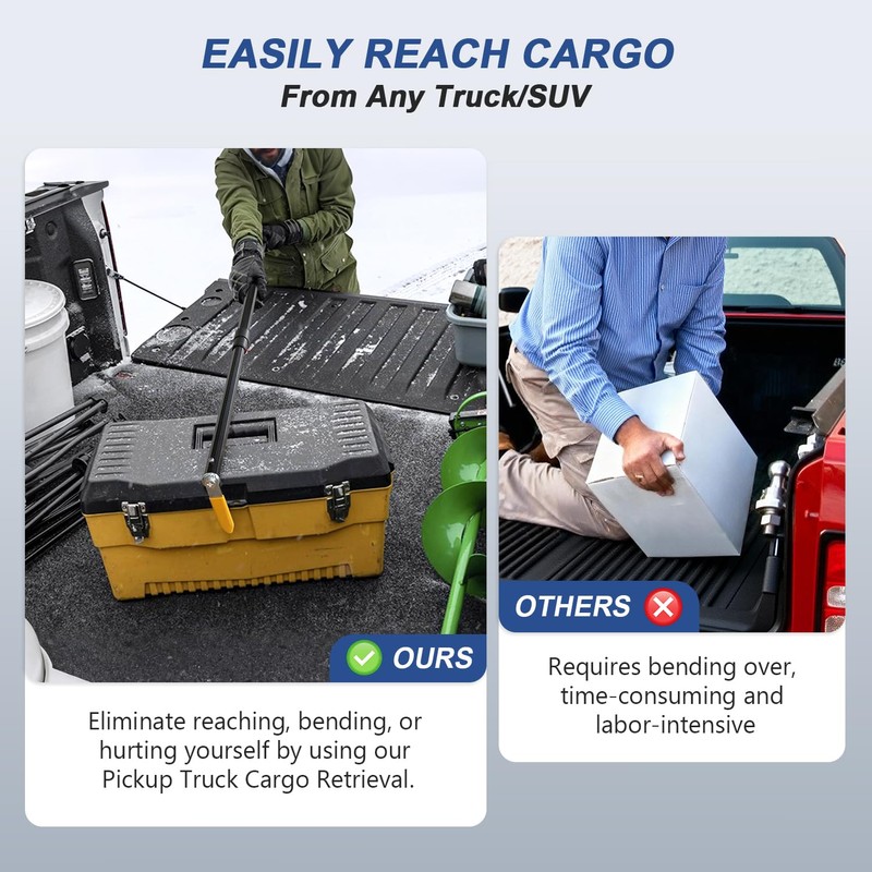 HUAALIUCHE 5FT Pickup Truck Cargo Retrieval,Multi-Use Cargo Retriever,Telescopic Cargo Retriever