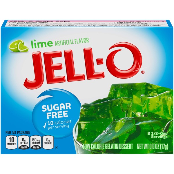 Jell-O Lime Sugar-Free Gelatin Mix (0.6 oz Boxes, Pack of 6)