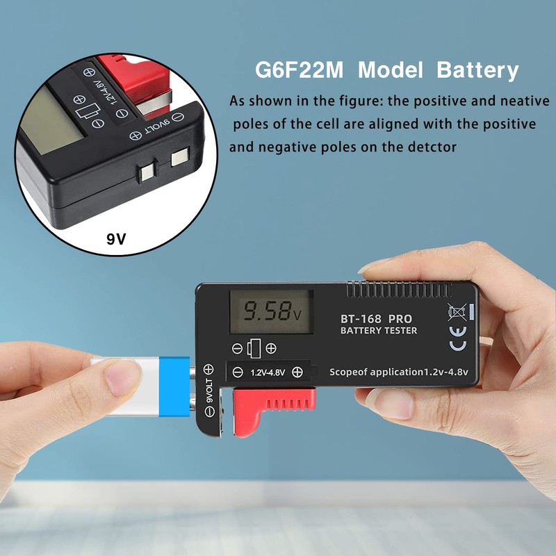 Battery Tester Checker Digital LCD Universal Battery Tester Monitor for