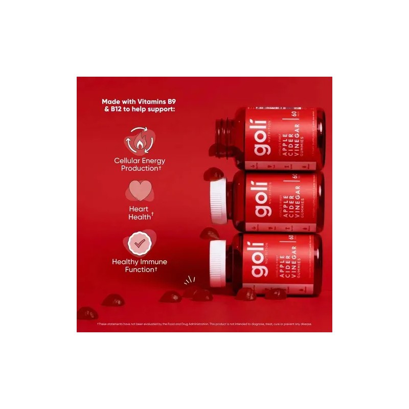 3pc Goli Vinagre De Manzana 60 Gomitas Vitamin B12