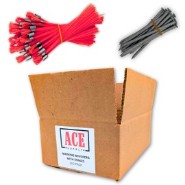 Red Marking Whiskers with Stakes - 100 Pack - Durable Marking Whisker Set - Use Survey Whiskers As Ground Markers, Construction Markers, Or Trail Markers
