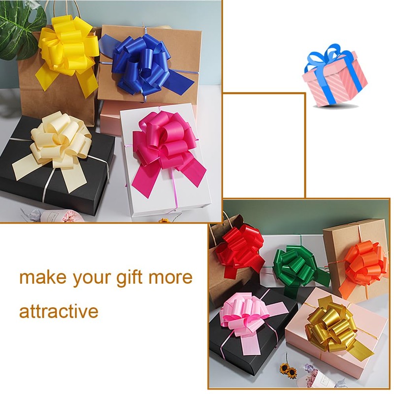 16 Pcs Pull Bows for Gift Wrapping,6 Inch Gift Bows