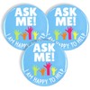 Ask Me Anything Buttons, Volunteer, Teacher, and Customer Service Employee