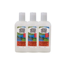 Acondicionador Natural Vegano- Sin Quimicos Sales Parabenos Petrolatos- Anti Frizz- Con Aceites De Argan Jojoba y Neem - bienestar NEEM ERFRE (Paq - de 3)
