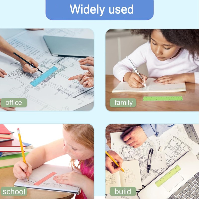 15 Pcs Rulers Multipack, 15cm 6inch Ruler, Rulers, Ruler 15cm,