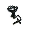 NYFASHION101 3D Praying Hands and Crucifix Cross Pendant Wood Rosary