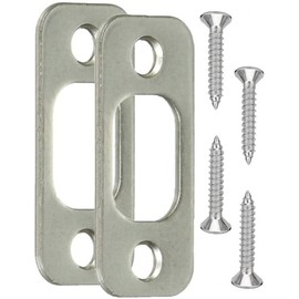 Corner Deadbolt Strike Plate,1 x 2-1/4" Deadbolt Cover Plate,Door Hole Cover Plate,Door Strike Plate,with 4 Screws 1-3/8" (Stainless Steel ) - 2 Pack