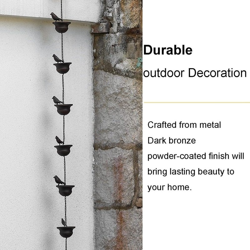 NISHZHU 1 x Rain Chain for Gutters, Mobile Birds on