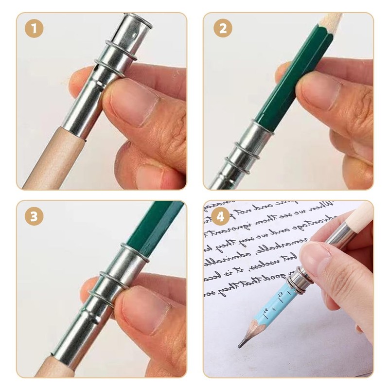 GHPKOTW Pack of 6 pencil extensions, pen extension, 12.5 cm