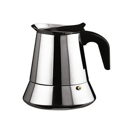 Ilsa Espresso Bonkaffe Stainless Steel Italian Cafetiere, Silver 4 cups cm metallic silver