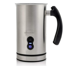 OVENTE Electric Frother with 4 Ounce Frothing and 8 Ounce Heating Capacity Stainless Steel Double Wall Insulated Milk Steamer for Hot Cocoa, Cappuccino, and More, Silver (FR3608BR)