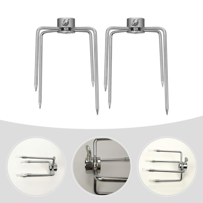 BESPORTBLE 2pcs Rotisserie Meat Forks Durable Iron Barbecue Forks for