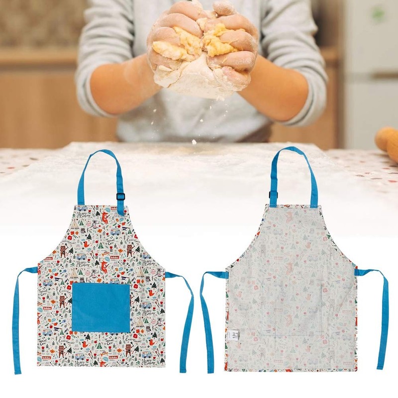 QANYEGN Kitchen Kids Apron, Kids Cotton Pocket Apron, Cute Children