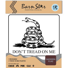 Don't Tread On Me Stencil, Reusable US Military Flag Stencil For Painting Wood Sign, Template Fabric, Walls Airbrush (8" x 6.7")