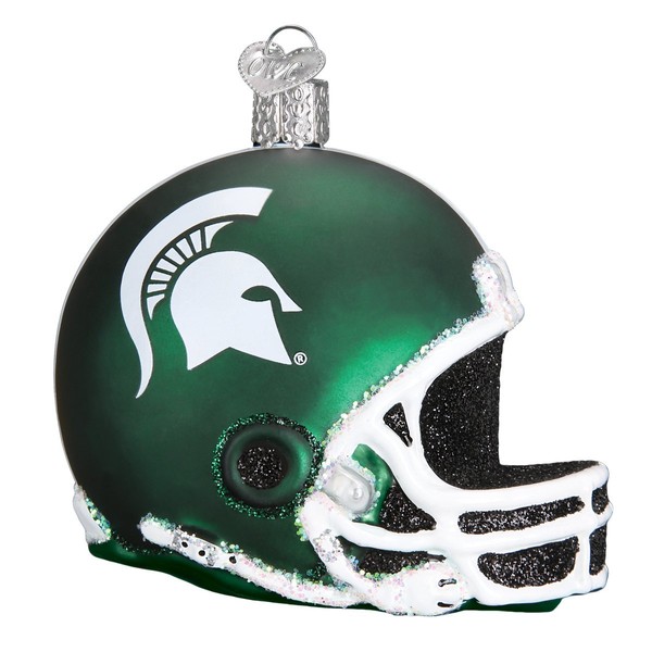 Old World Christmas Ornaments: Michigan State University Spartans Glass Blown Ornaments for Christmas Tree, Helmet