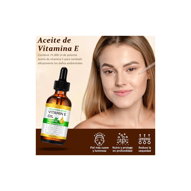 Aceite de Vitamina E Oil,Aceite de Vitamina E Puro 75,000