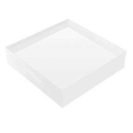 Missartist Clear Solid Acrylic Block ，Diamond Polished Acrylic Cube Display Stand ，Jewelry Ring Display Organizer (2" x 4" x 4")