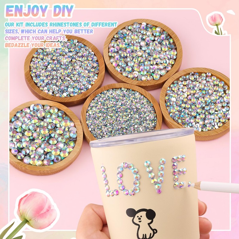 30000Pcs Resin AB Rhinestones for Bedazzling Crafting with b7000 Jewelry