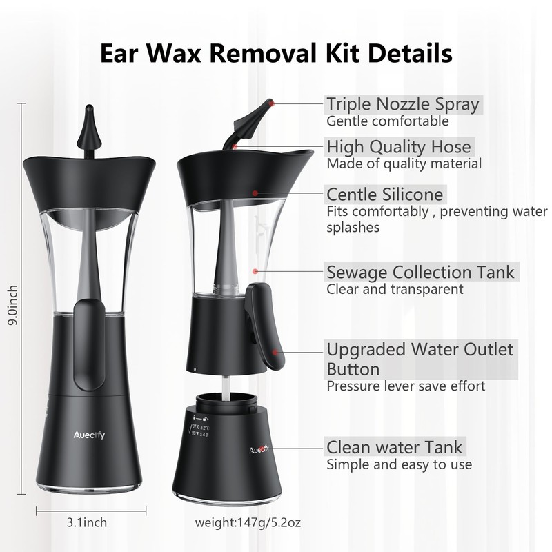 Manual Ear Wax Removal Kit - One-Hand Control Ear Cleaner