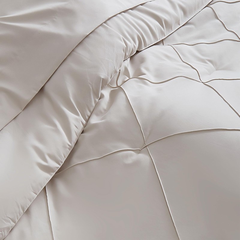Beige King Size Comforter Set, Bed in a Bag 7