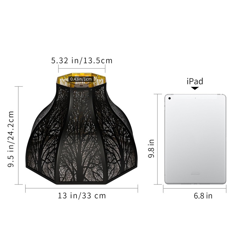 Etched Forest Large Metal Lampshade 5.32 X 13 X 9.5