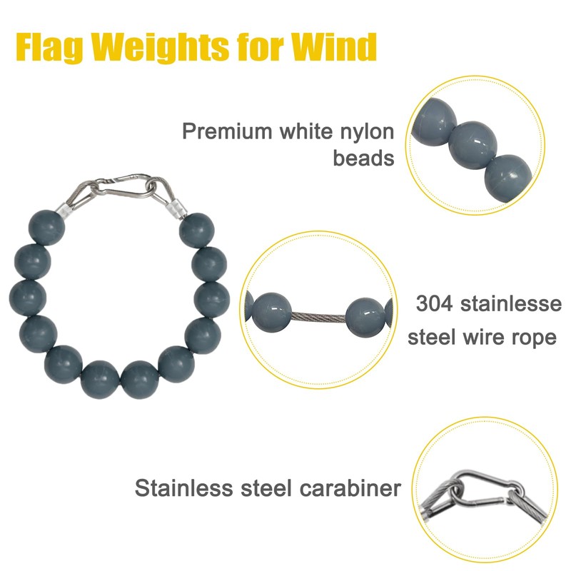 JRED Flagpole Retainer Ring 1.5 lb Counterweight Set, Gray Double