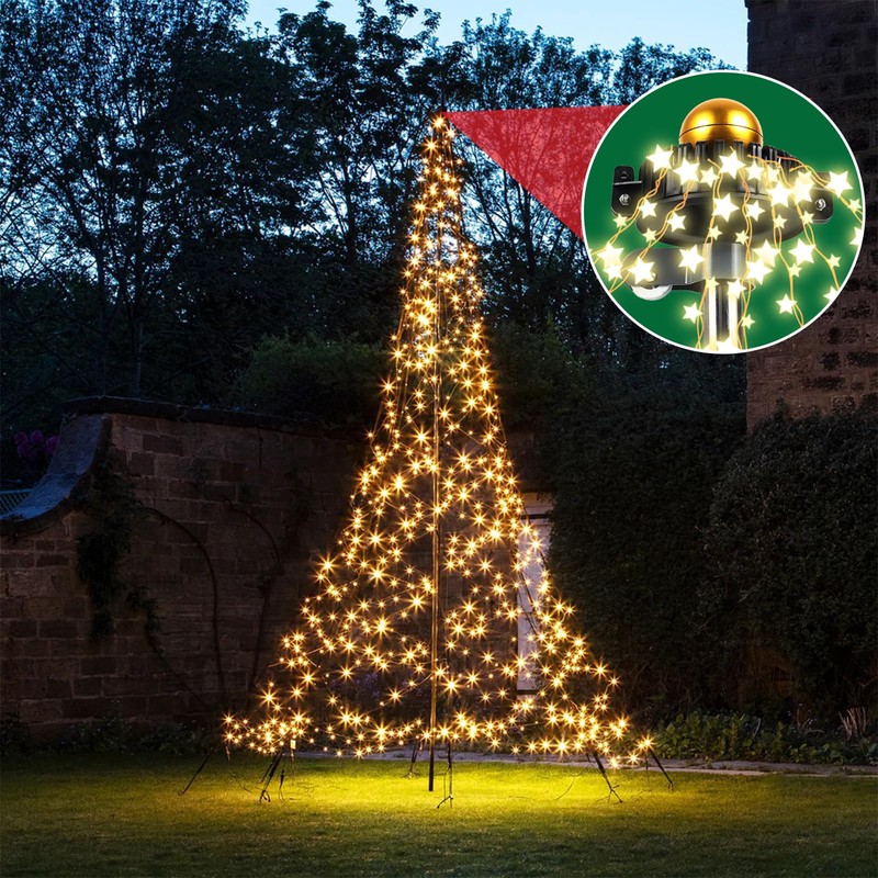 Nomanak Christmas Tree Flagpole Mega Topper Light Hook, Flag Pole