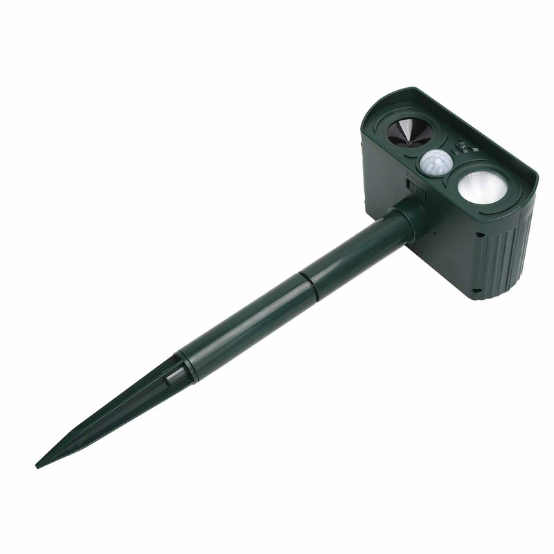 Solar Powered LED Animal Repeller Ultrasonic Waterproof Animal Repellent for