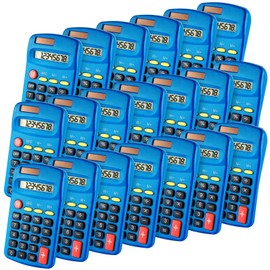 20 Pieces Bulk Solar Calculator for Students Kids Basic Pocket Mini Dual Power 10 Function Calculator Small for Class Office School Students Kids, No Battery