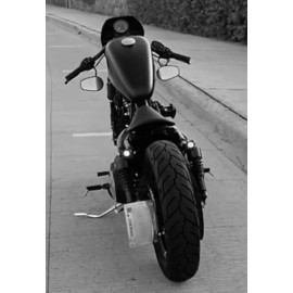 JBSporty  Sportster 1/2"  Shock mount License Plate Bracket Harley Half moon  JBSporty