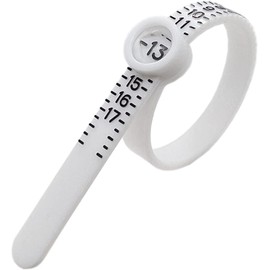 1Pc White Ring Sizer Measuring Tool, Reusable Ring Size Guage for Fingers, Jewelry Sizing Tool, 1-17 US Ring Sizer