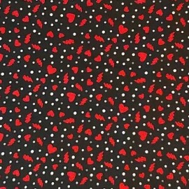 Timeless Treasures Valentine Red Hearts Lightning Black TIMELESS TREAS Cotton Fabric HALF YARD BTHY