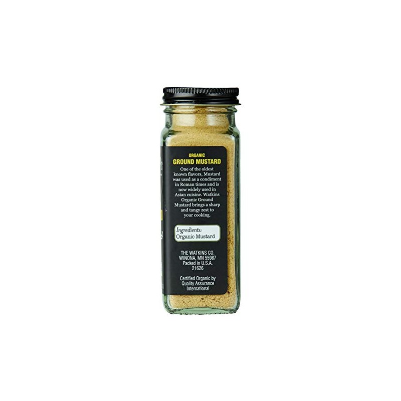 Watkins Gourmet Organic Spice Jar, Ground Mustard, 2.6 oz