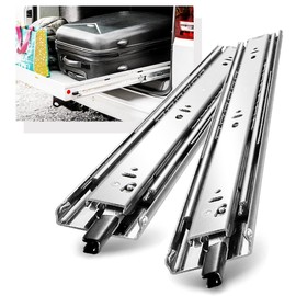 YENUO Heavy Duty Drawer Slides Full Extension with Lock Side Mount 12 14 16 18 20 22 24 26 28 30 32 34 36 40 Inch Metal Rails Track Guide Glides Runners 110 Lb 1 Pair (with Lock, 24 inch)