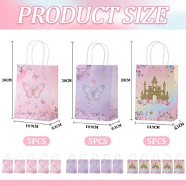 15 Pieces Gift Tote Bags, Butterfly Print Tote Bags, Kids Gift Bags, Butterfly Party Favor Bags, Creative Tote Bags