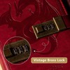 Dragon Leather Journal Notebook, Diary with Combination Lock, Lined/Blank Paper