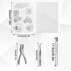 aupawdy Shrink Film Set 158 Pieces Shrink Film for Crafts, Includes Shrink Film Set Key Chain, Clasp, Pencils, Hole Punch for Children, DIY Crafts