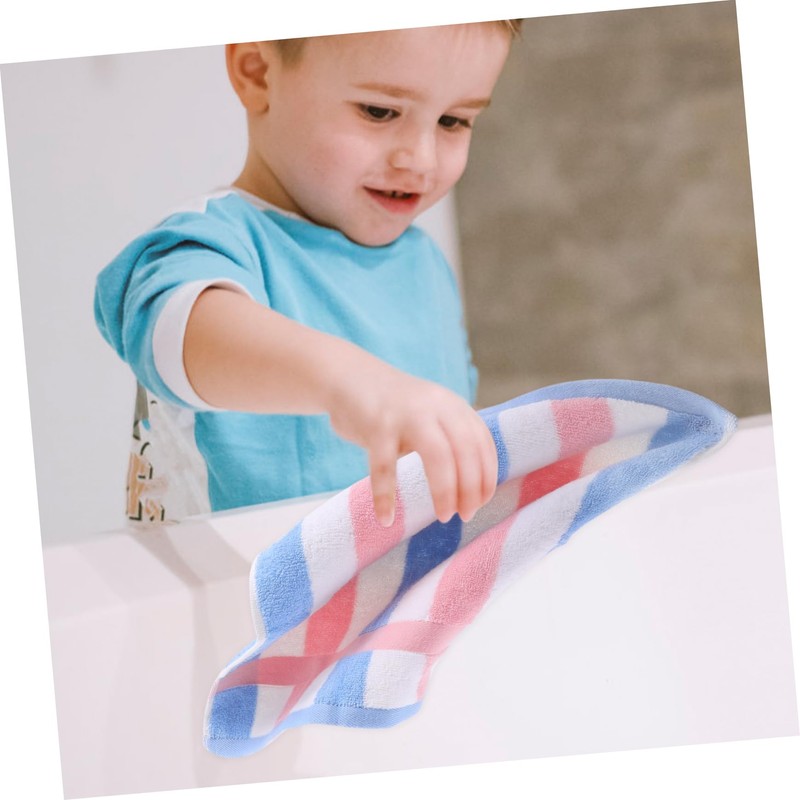 FRCOLOR 3Pcs Soft Cotton Washcloths Quick Drying Face Towels Striped